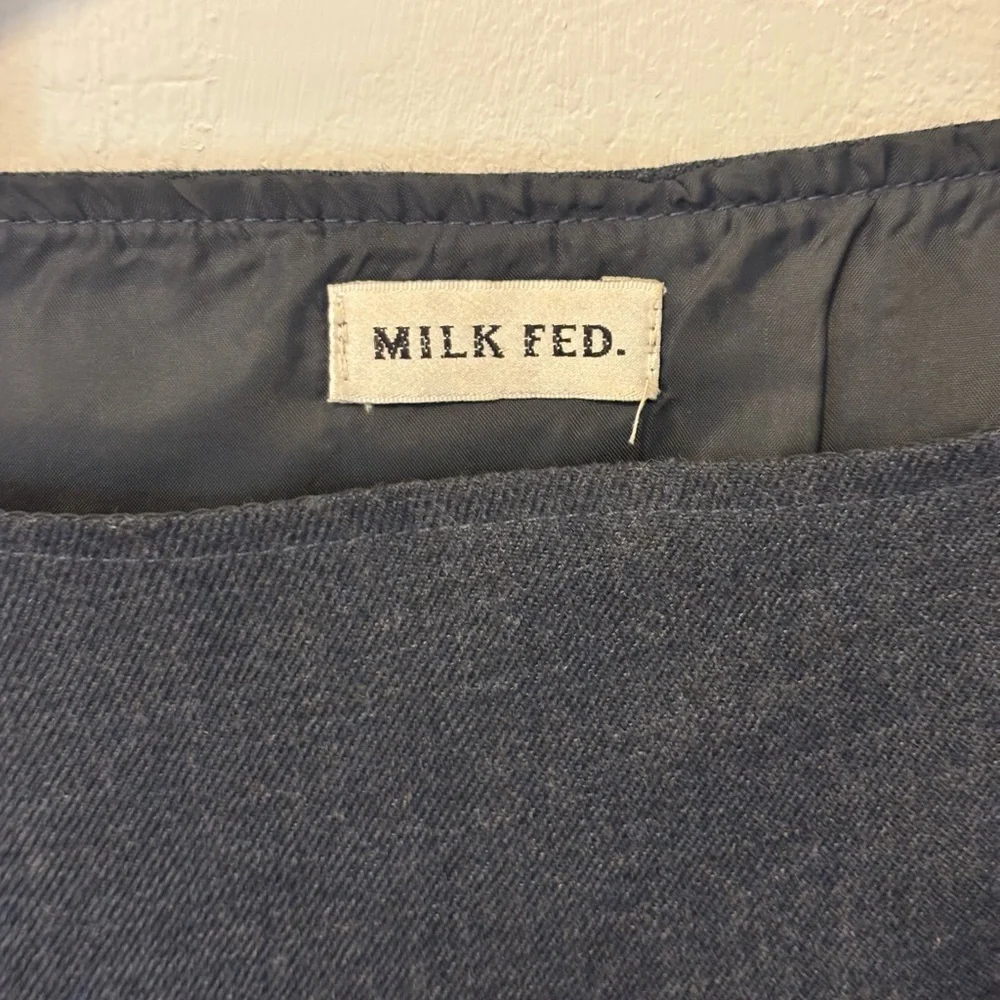 MILKFED Navy Gray pencil knee length 90s vintage y2k square neck Japanese - Picture 12 of 12